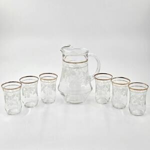 Vintage 1960s BC Glassware Juice & Tumbler Set